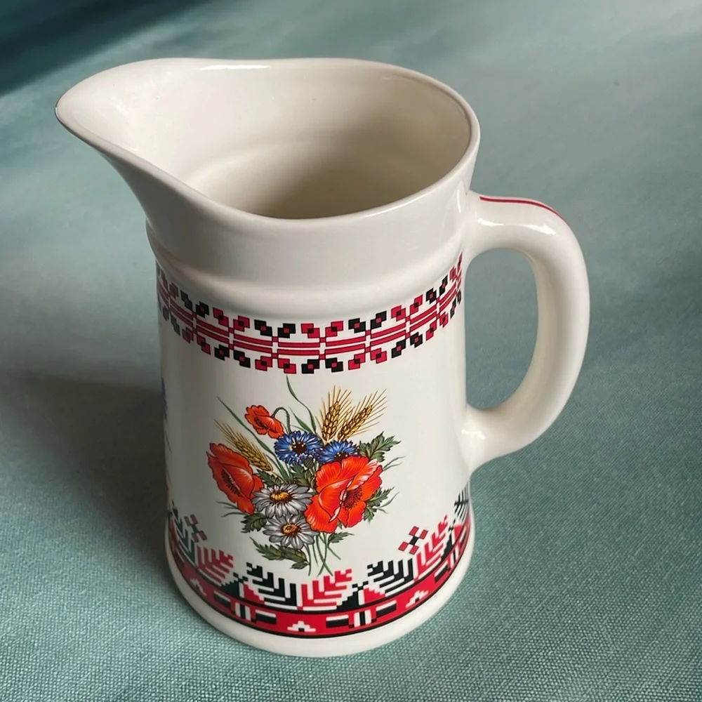 Ukrainian Floral Pitcher